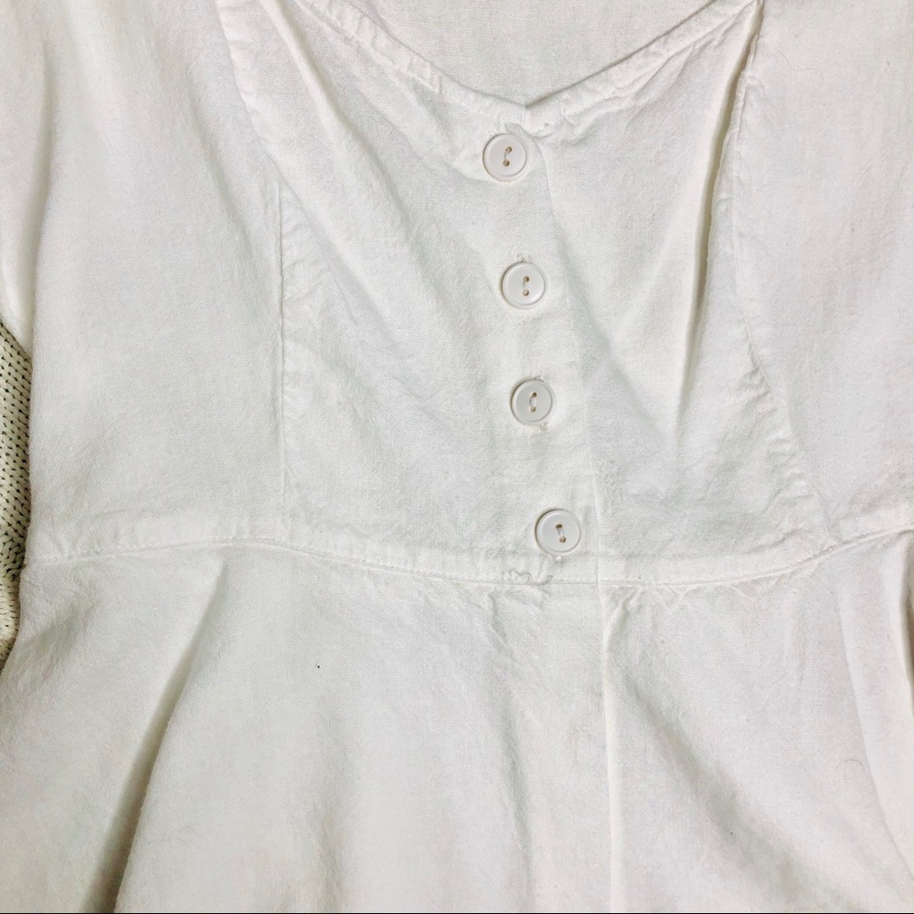 🆕 Urban Outfitters White Tie Half Sleeve Blouse - Picture 6 of 7